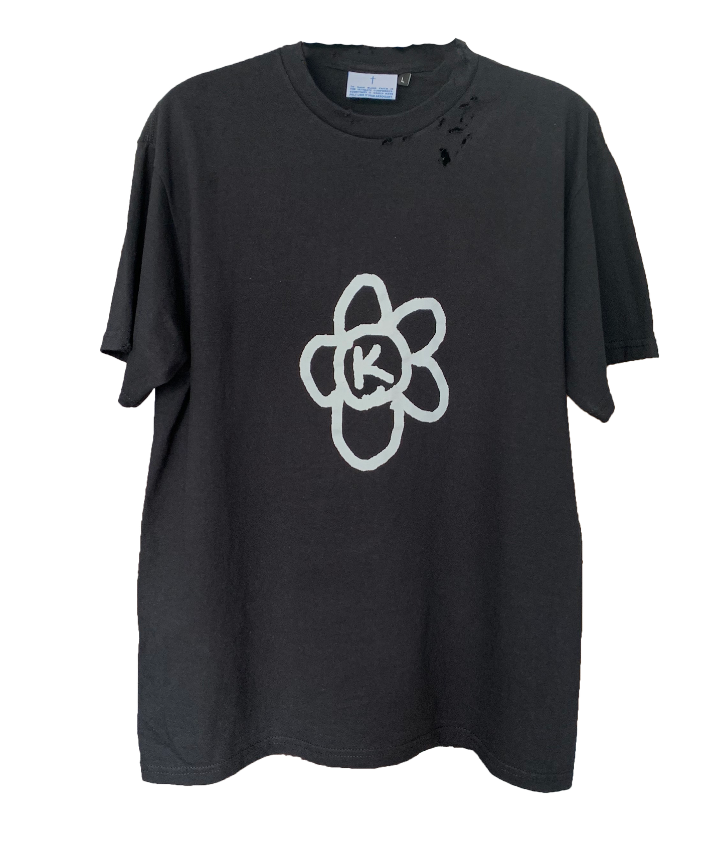 T SHIRT BLACK K-FLOWER